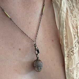 Victorian Acorn Silver Pendant